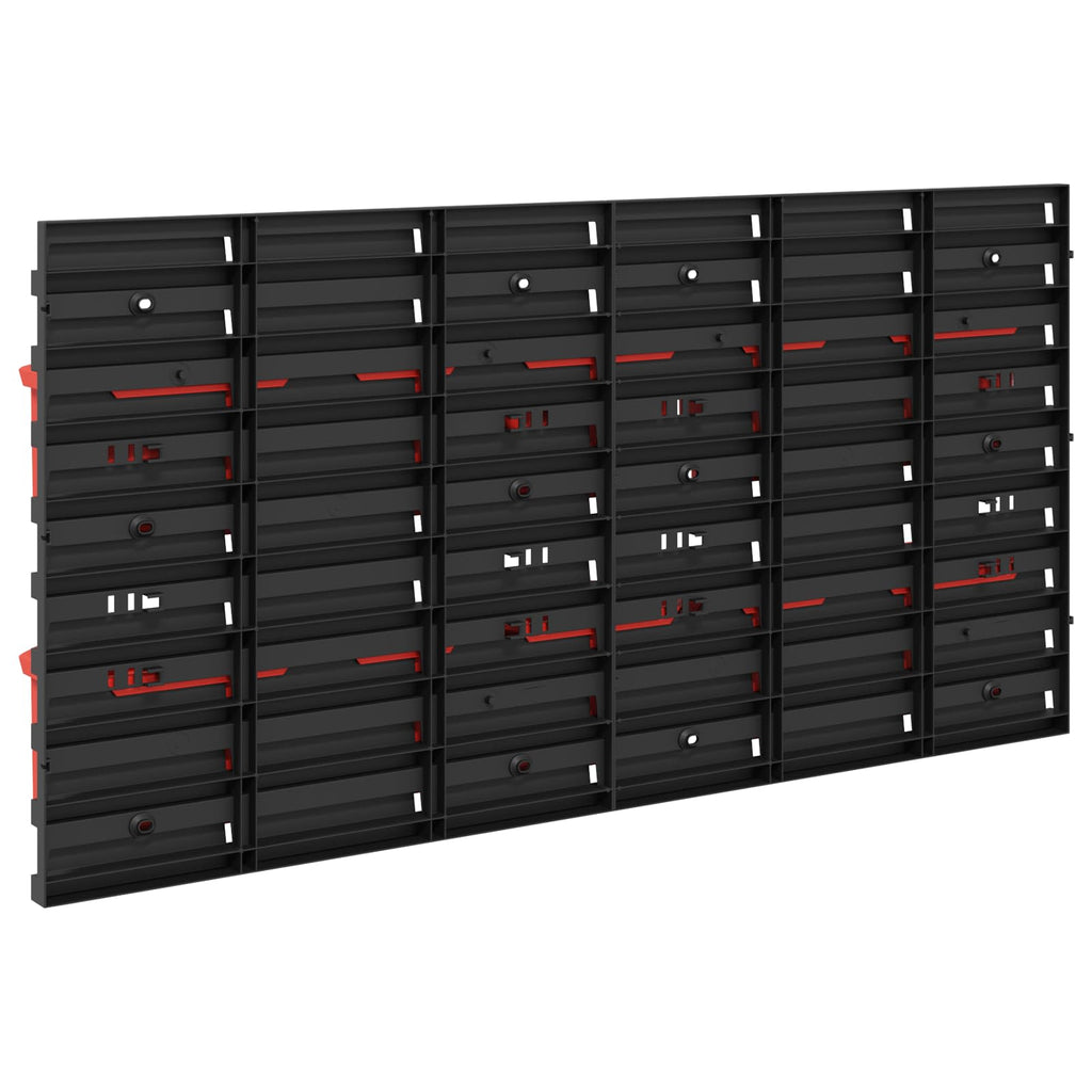 Containerregal Schwarz und Rot 77,5 x 2 x 39 cm PP
