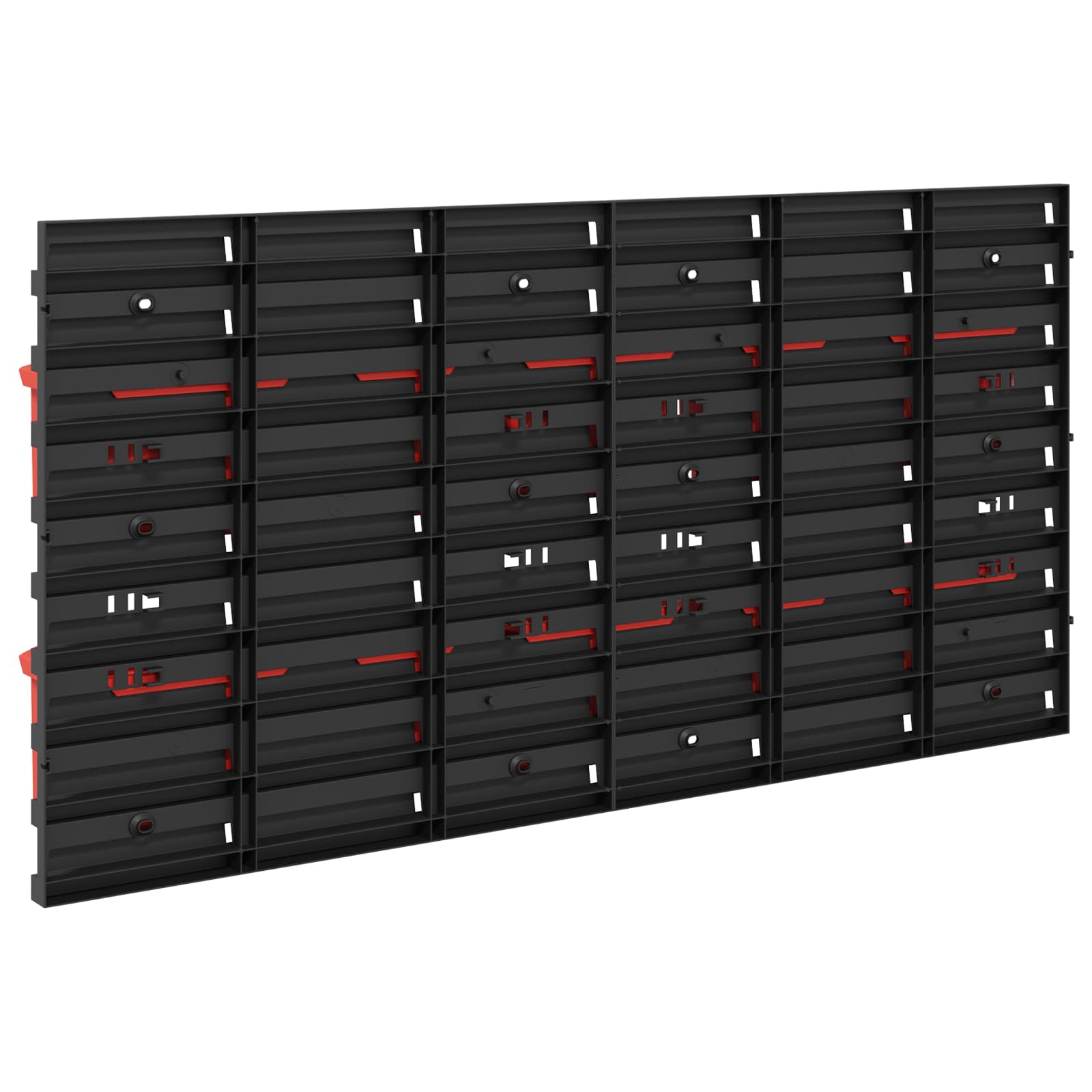 Containerregal Schwarz und Rot 77,5 x 2 x 39 cm PP