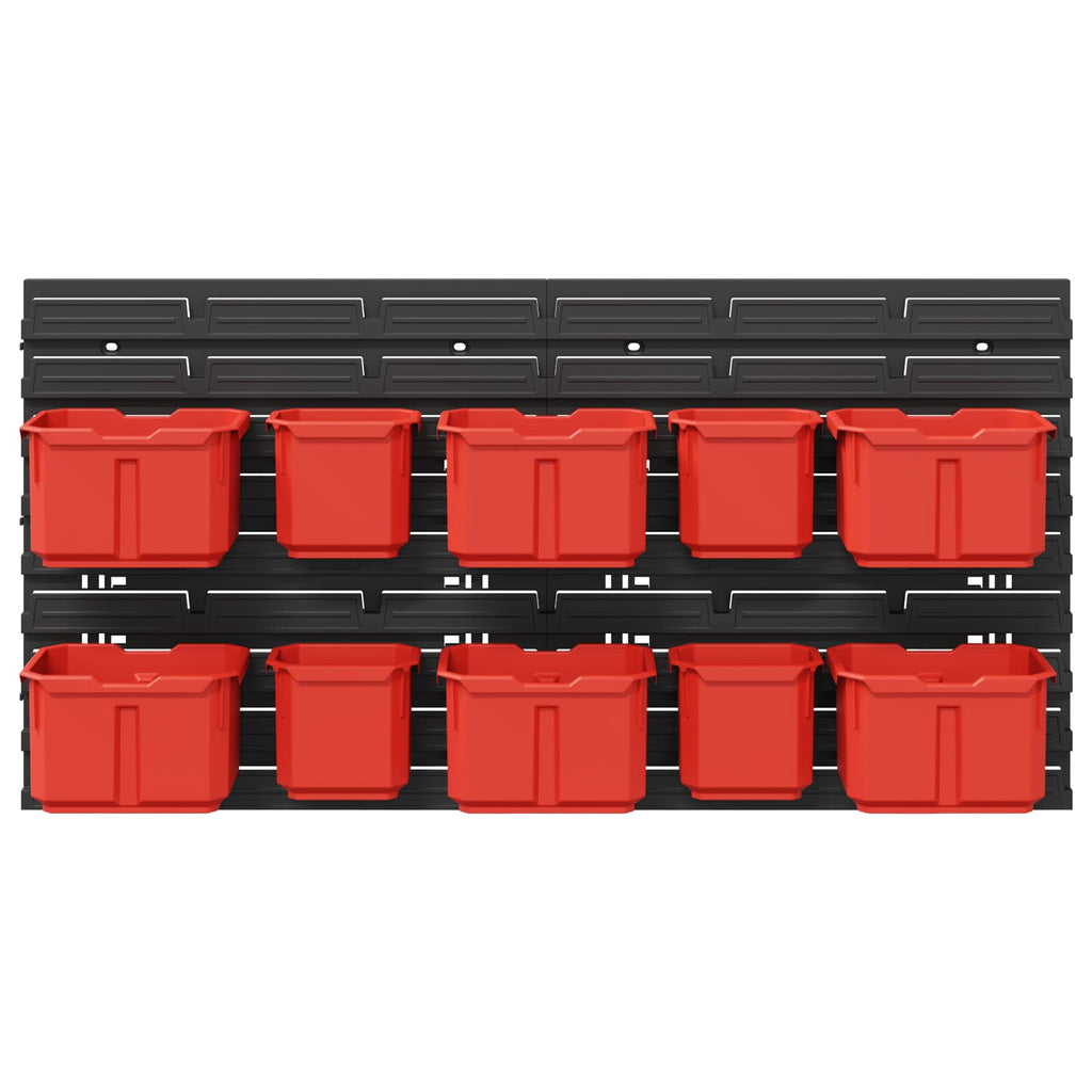 Containerregal Schwarz und Rot 77,5 x 2 x 39 cm PP