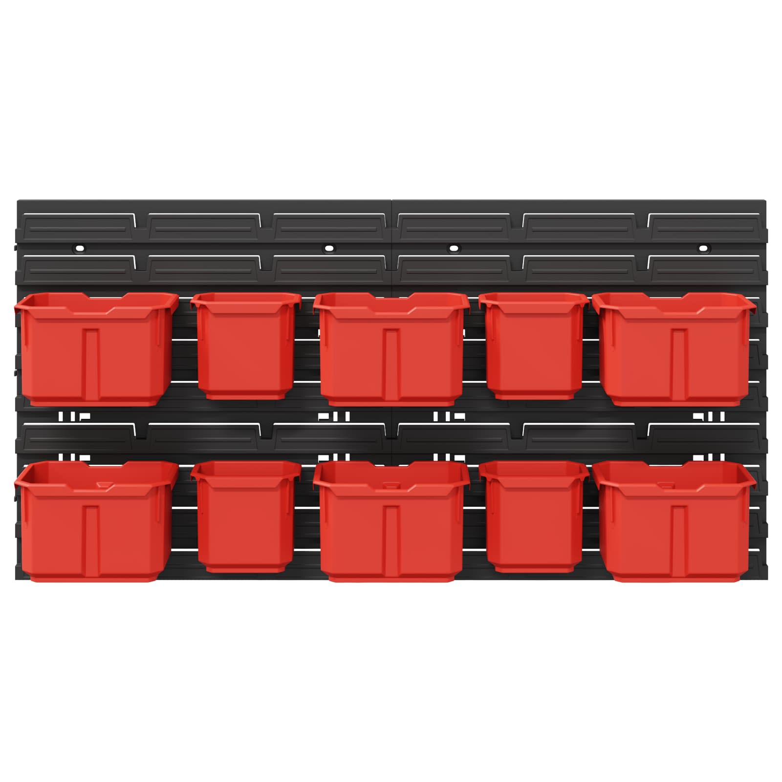 Containerregal Schwarz und Rot 77,5 x 2 x 39 cm PP