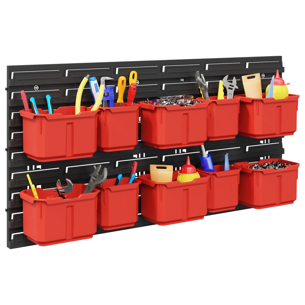 Containerregal Schwarz und Rot 77,5 x 2 x 39 cm PP