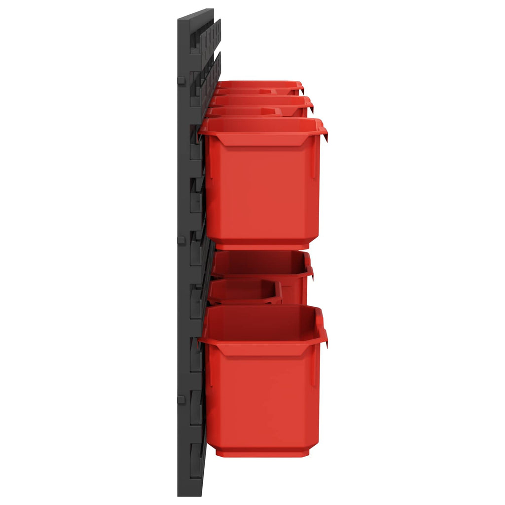 Containerregal Schwarz und Rot 77,5 x 2 x 39 cm PP