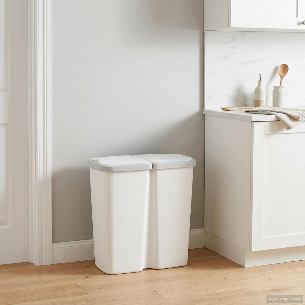 Mülltonne Weiß 48,5 x 28 x 51 cm PP