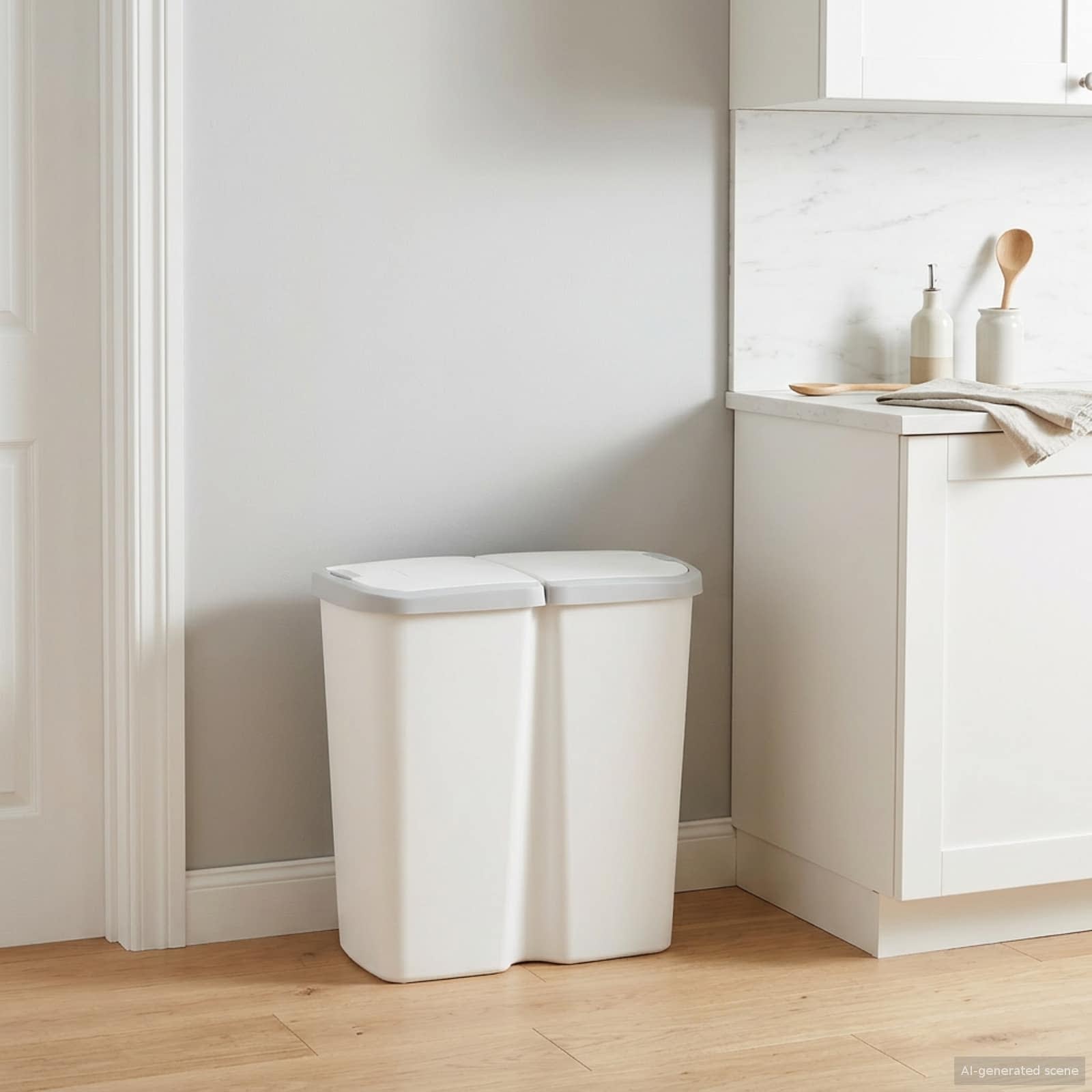 Mülltonne Weiß 48,5 x 28 x 51 cm PP