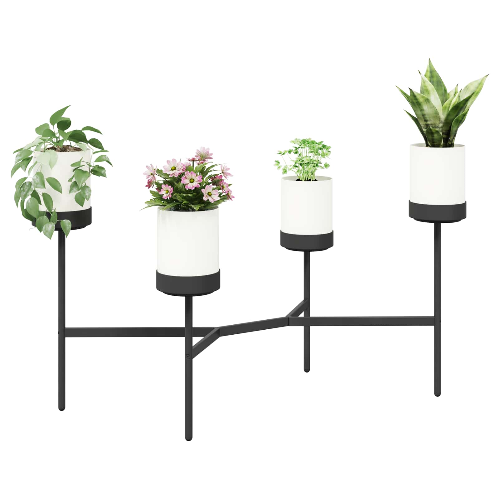 Blumenständer Weiß 125 x 55 x 81 cm PP und Stahl