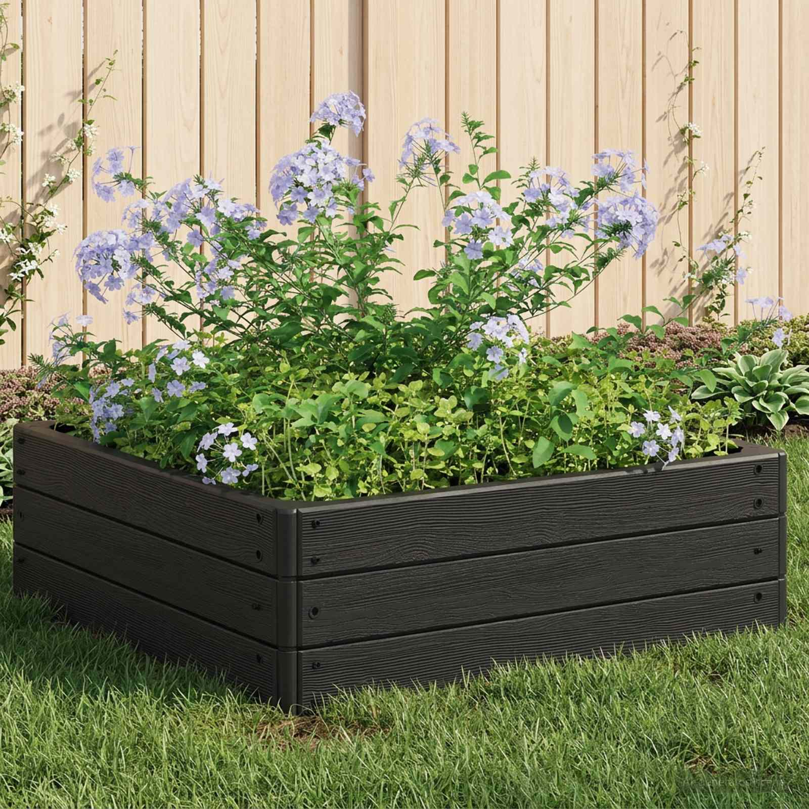 Hochbeet Schwarz 75,5 x 75,5 x 25 cm PP