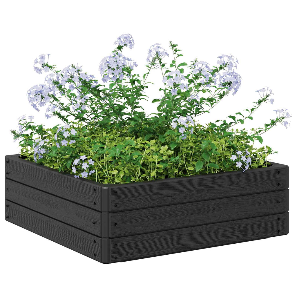 Hochbeet Schwarz 75,5 x 75,5 x 25 cm PP