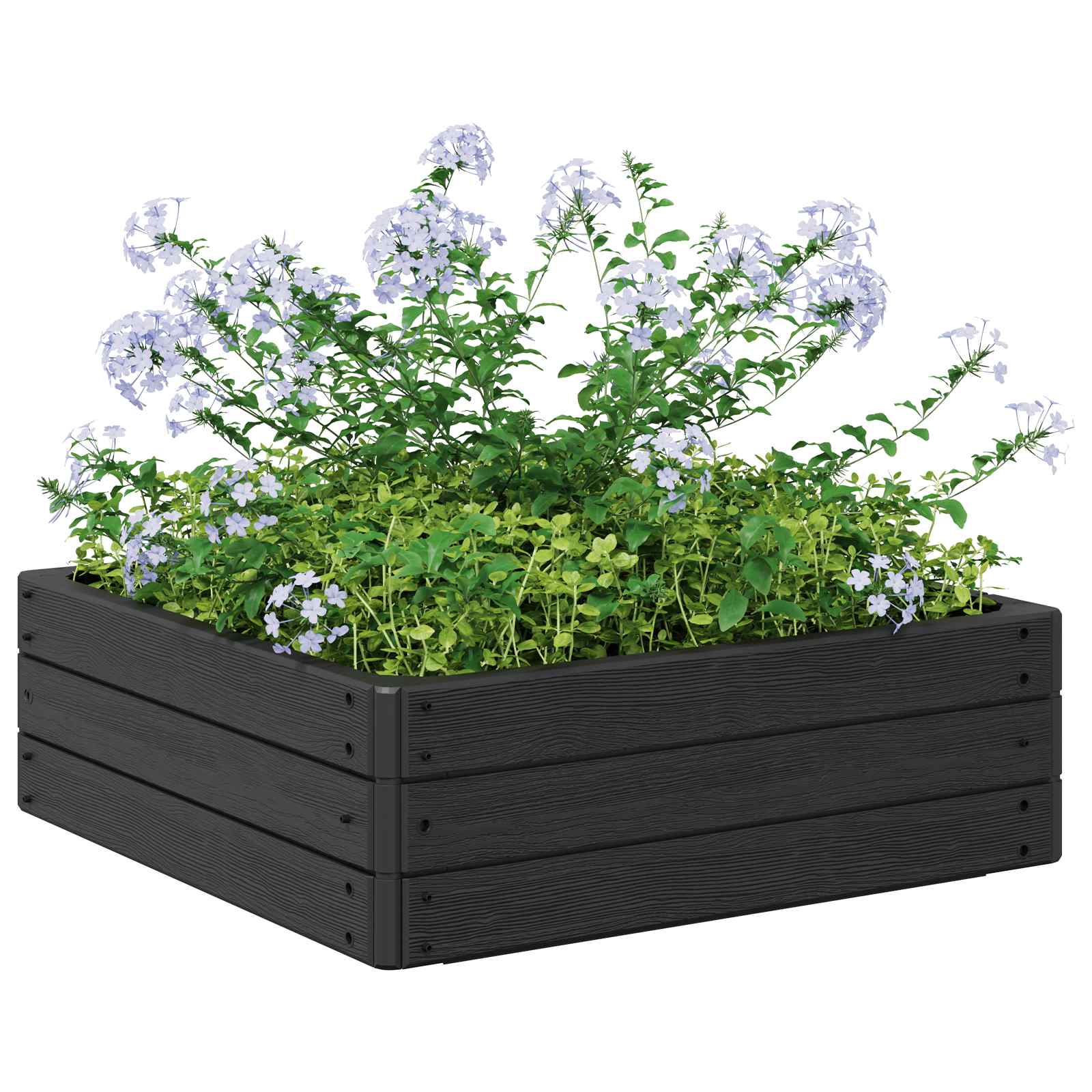 Hochbeet Schwarz 75,5 x 75,5 x 25 cm PP