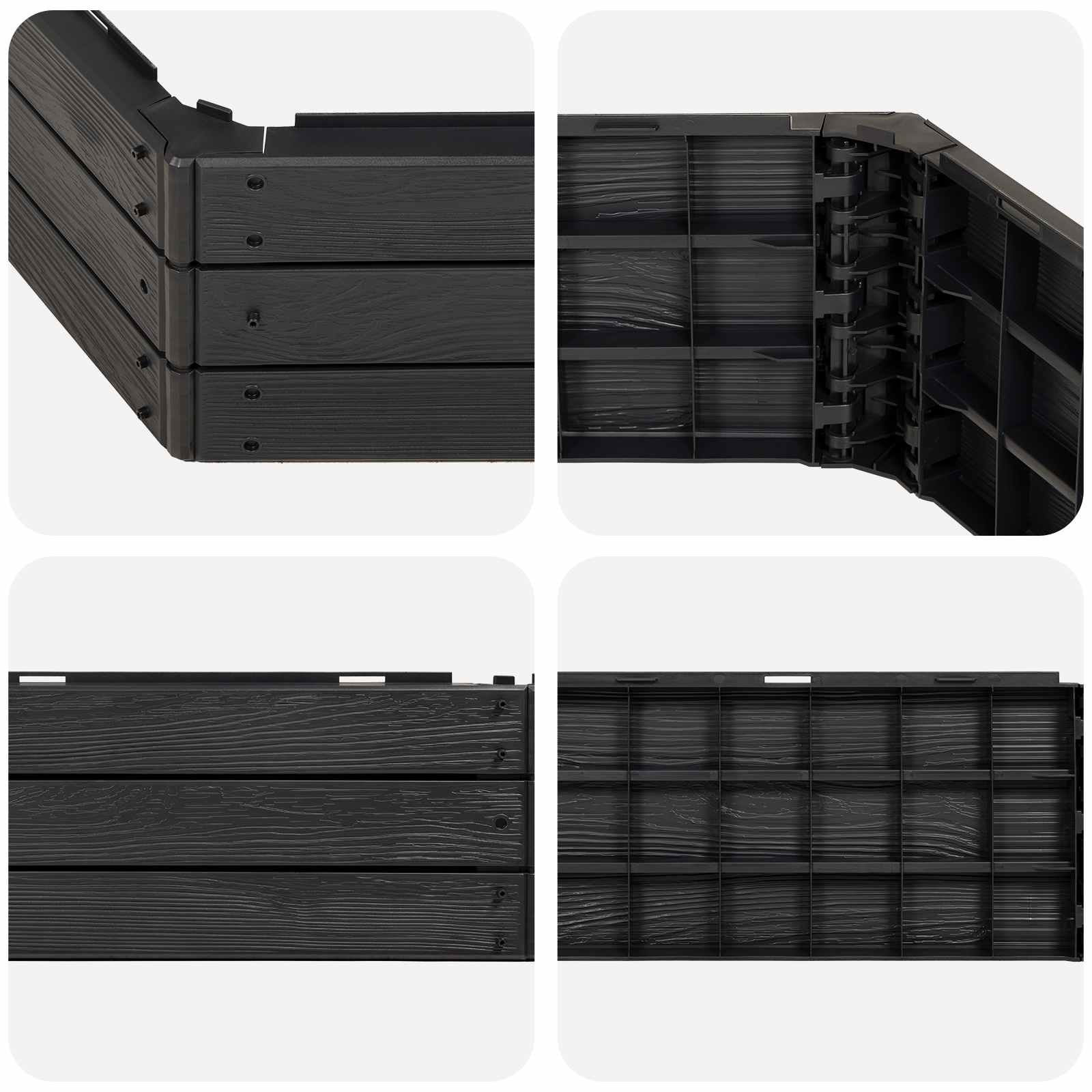 Hochbeet Schwarz 148 x 129 x 25 cm PP