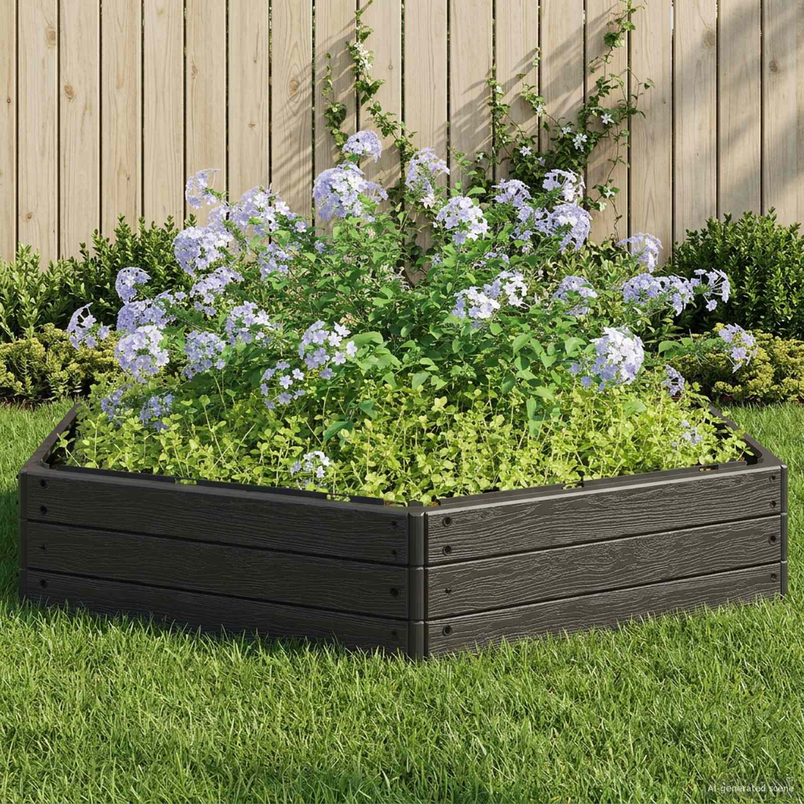 Hochbeet Schwarz 148 x 129 x 25 cm PP