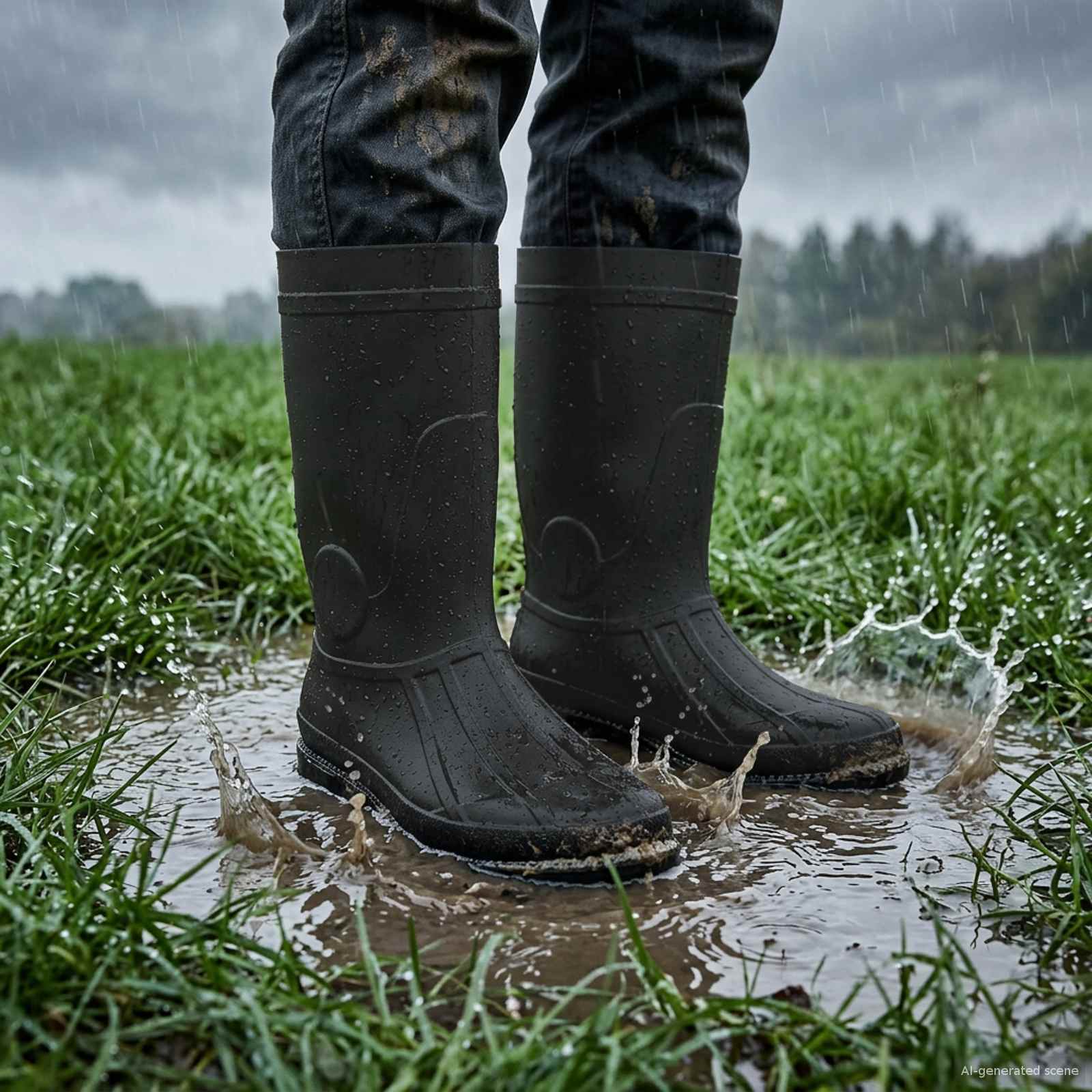 Regenstiefel PVC Größe 44 Schwarz