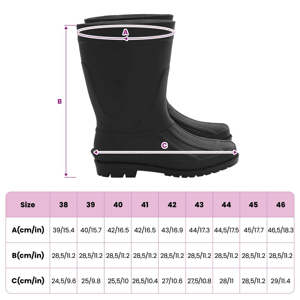 Regenstiefel PVC Größe 44 Schwarz