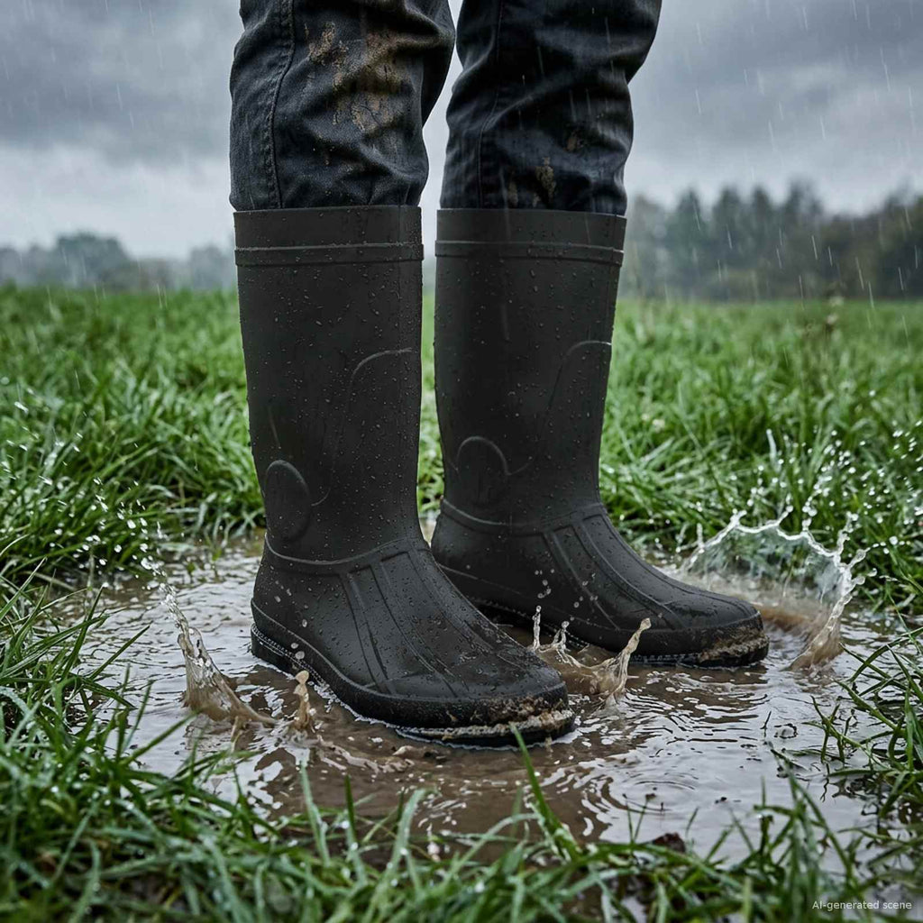 Regenstiefel PVC Größe 46 Schwarz