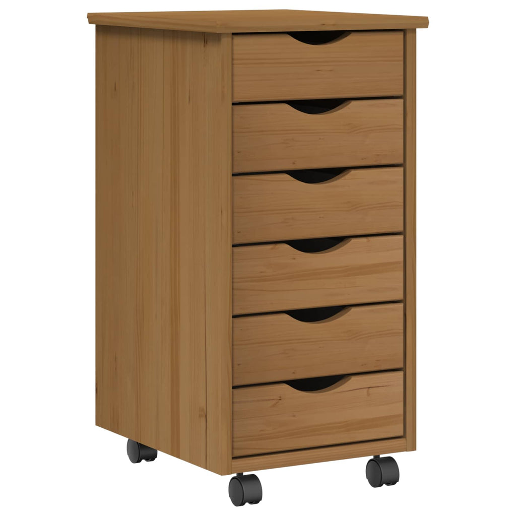 Desk und Rolling Cabinet Set MOSS 2 pcs Honigbraun