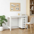 Desk und Rolling Cabinet Set MOSS 2 pcs Weiß