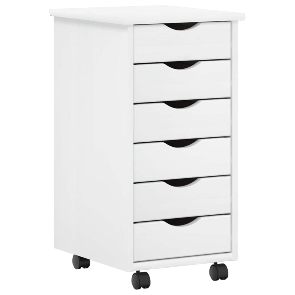 Desk und Rolling Cabinet Set MOSS 2 pcs Weiß