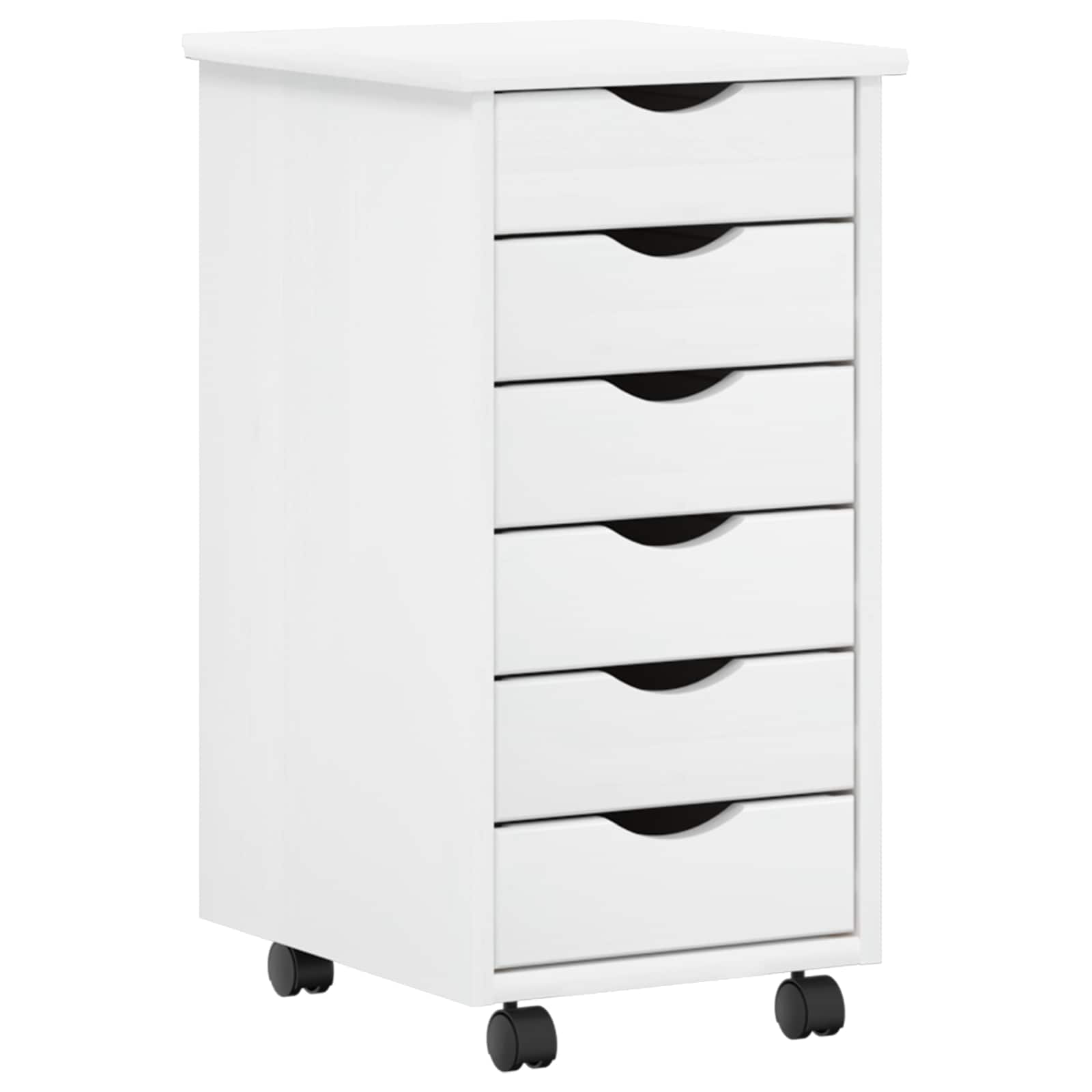 Desk und Rolling Cabinet Set MOSS 2 pcs Weiß