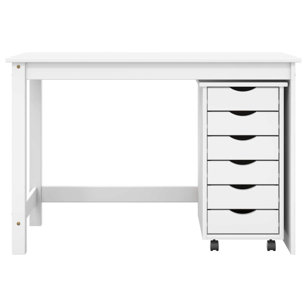 Desk und Rolling Cabinet Set MOSS 2 pcs Weiß