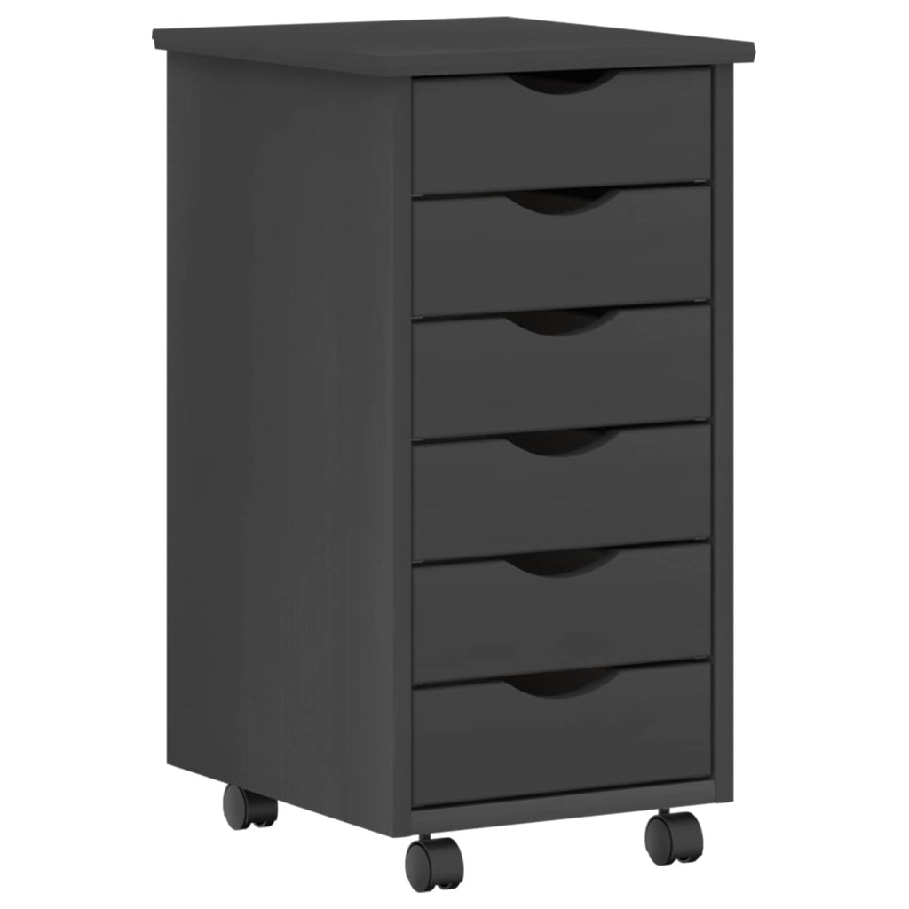 Desk und Rolling Cabinet Set MOSS 2 pcs Grau