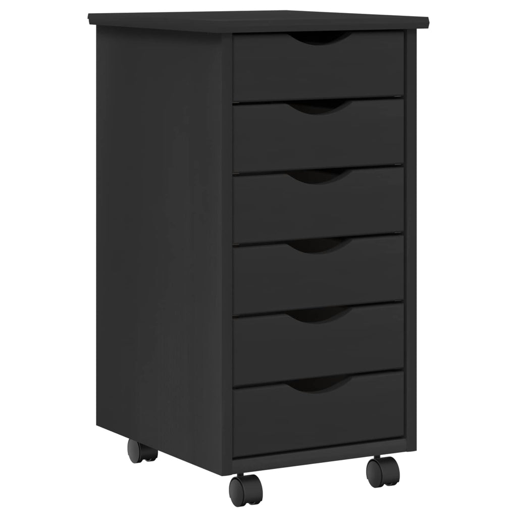 Desk und Rolling Cabinet Set MOSS 2 pcs Schwarz