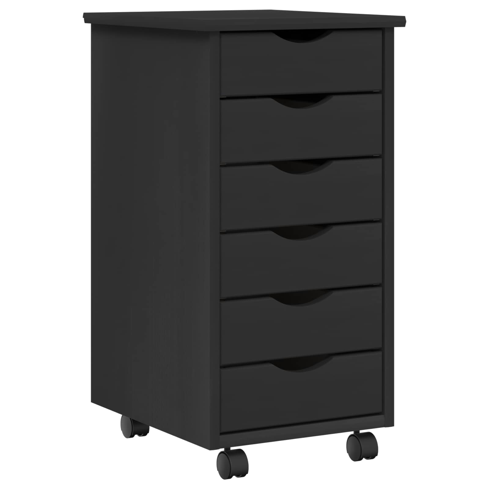Desk und Rolling Cabinet Set MOSS 2 pcs Schwarz