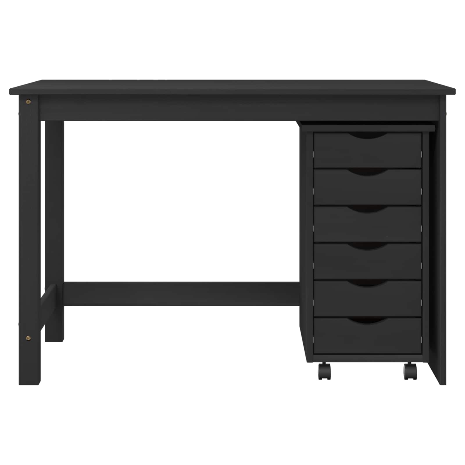 Desk und Rolling Cabinet Set MOSS 2 pcs Schwarz