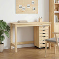 Desk und Rolling Cabinet Set MOSS 2 pcs Braun