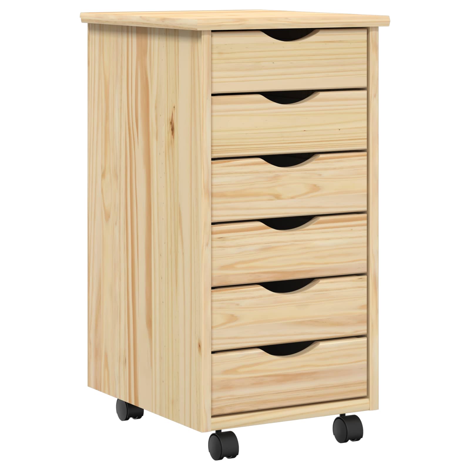 Desk und Rolling Cabinet Set MOSS 2 pcs Braun