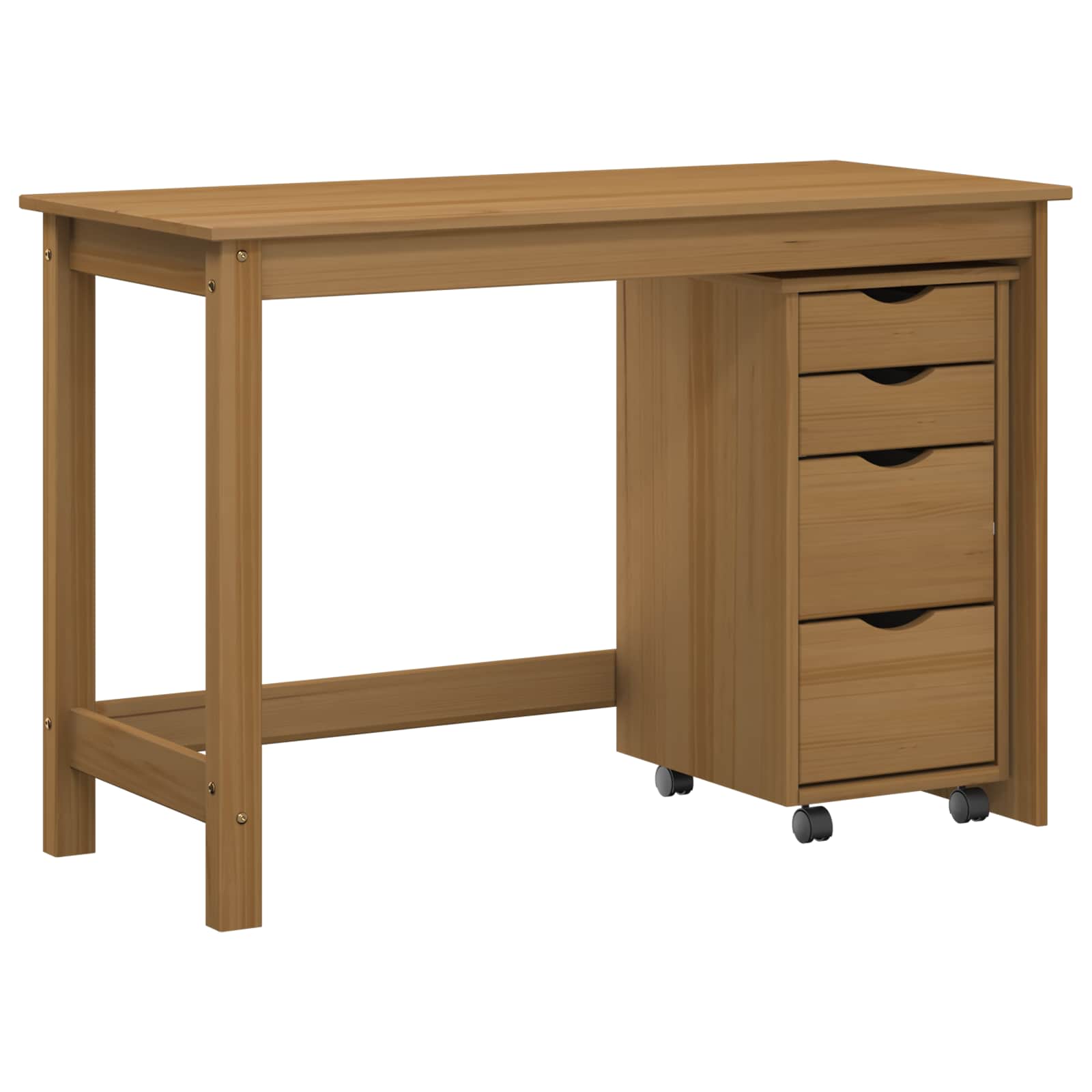 Desk und Rolling Cabinet Set MOSS 2 pcs Honigbraun