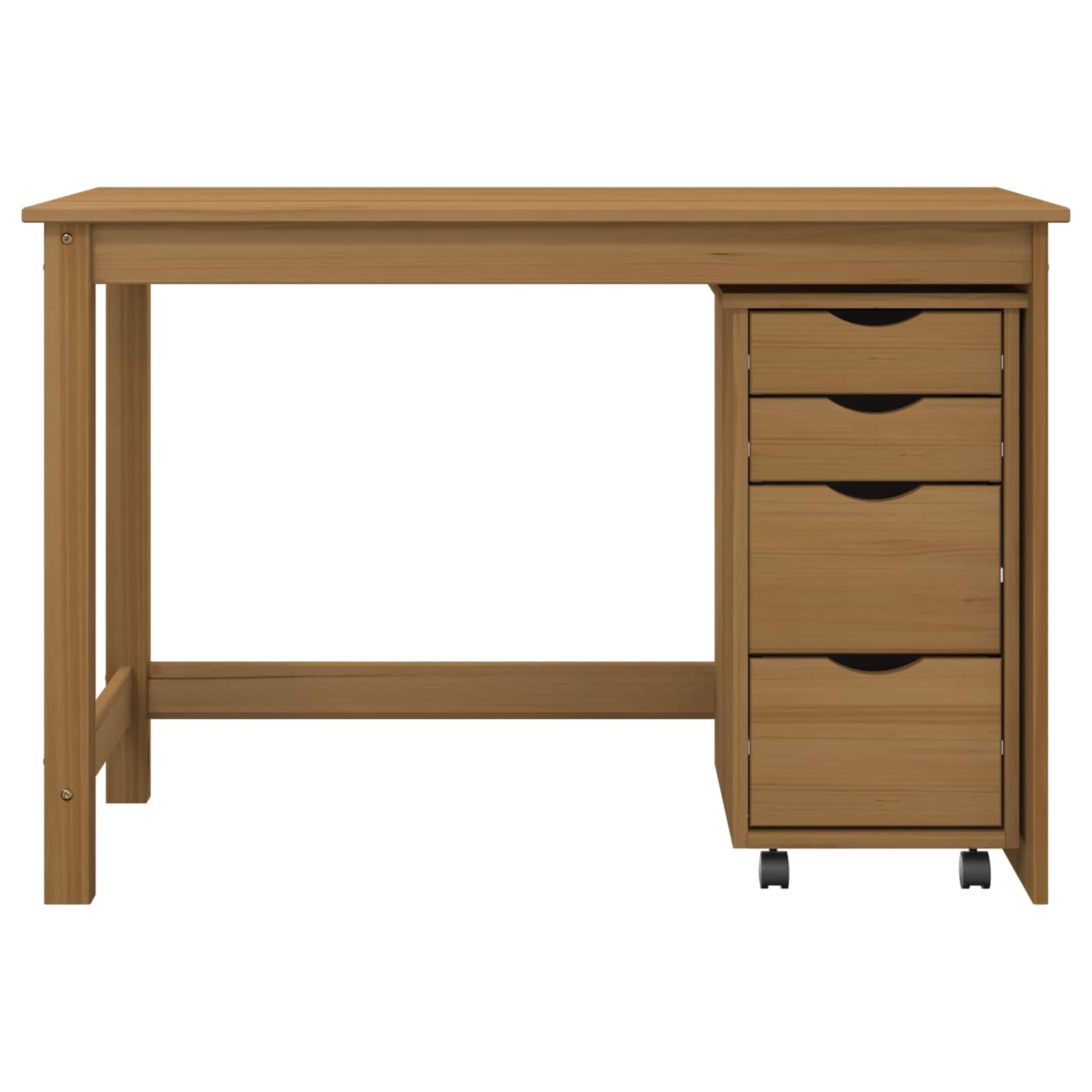Desk und Rolling Cabinet Set MOSS 2 pcs Honigbraun