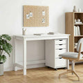 Desk und Rolling Cabinet Set MOSS 2 pcs Weiß