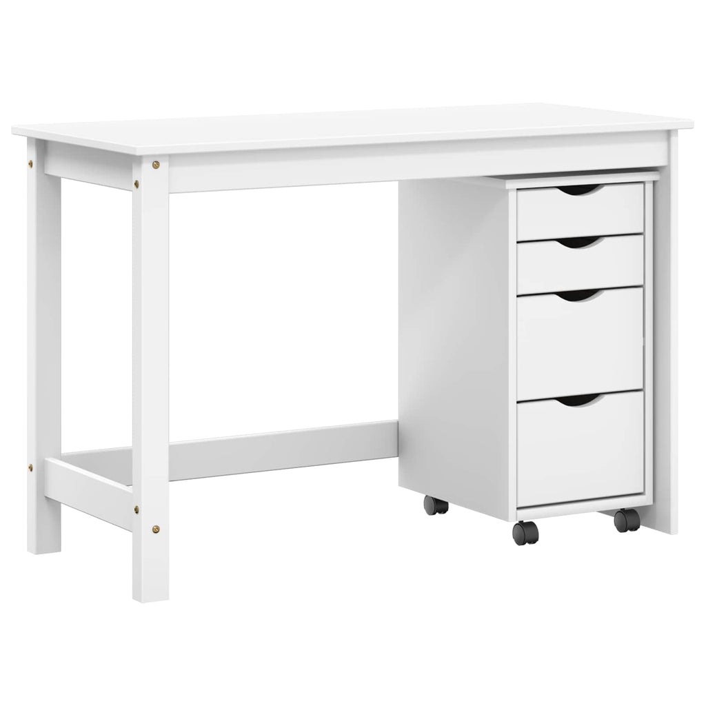 Desk und Rolling Cabinet Set MOSS 2 pcs Weiß