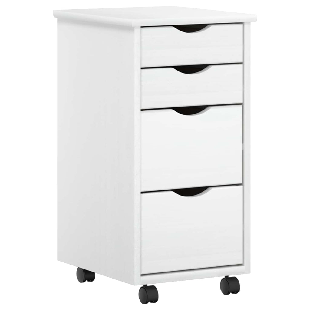 Desk und Rolling Cabinet Set MOSS 2 pcs Weiß