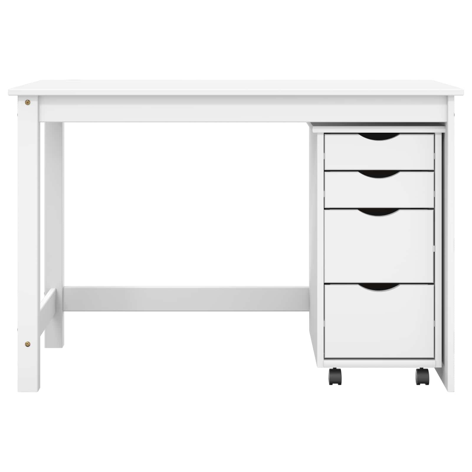 Desk und Rolling Cabinet Set MOSS 2 pcs Weiß