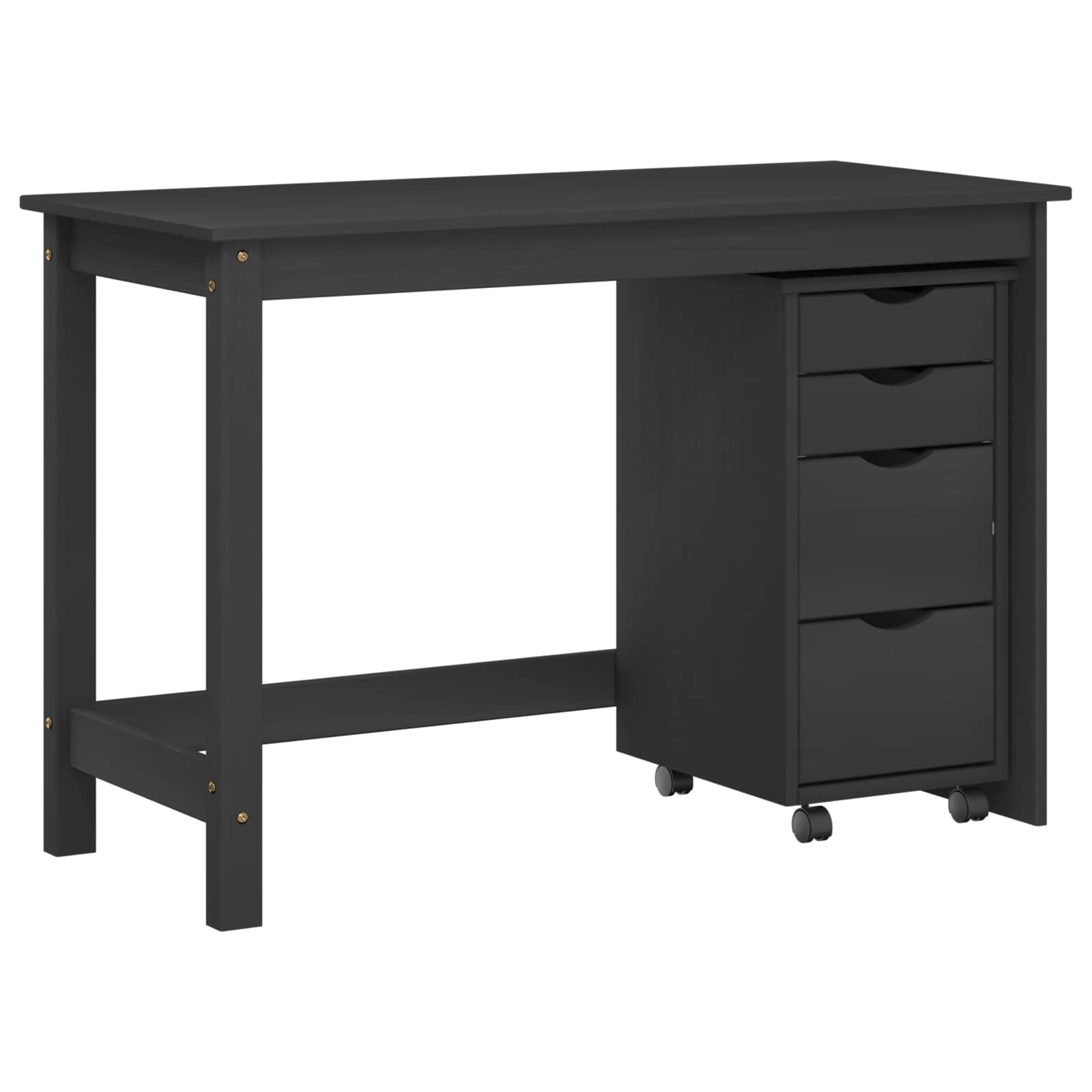 Desk und Rolling Cabinet Set MOSS 2 pcs Schwarz