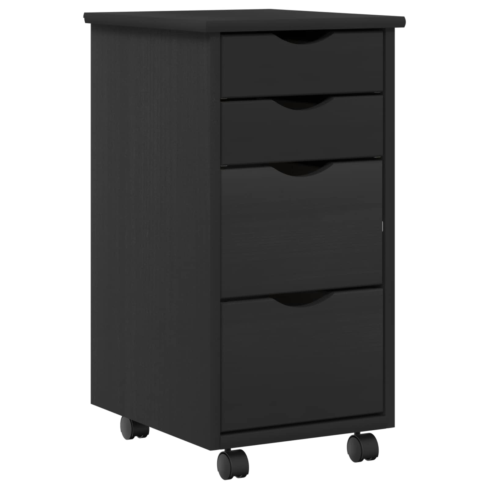 Desk und Rolling Cabinet Set MOSS 2 pcs Schwarz