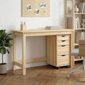 Desk und Rolling Cabinet Set MOSS 2 pcs Braun