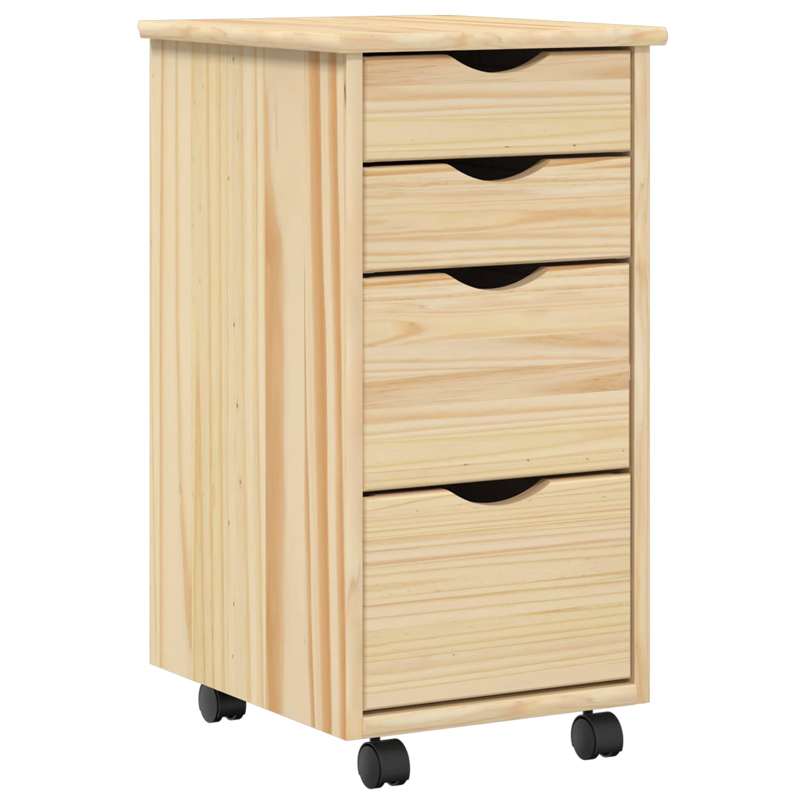 Desk und Rolling Cabinet Set MOSS 2 pcs Braun