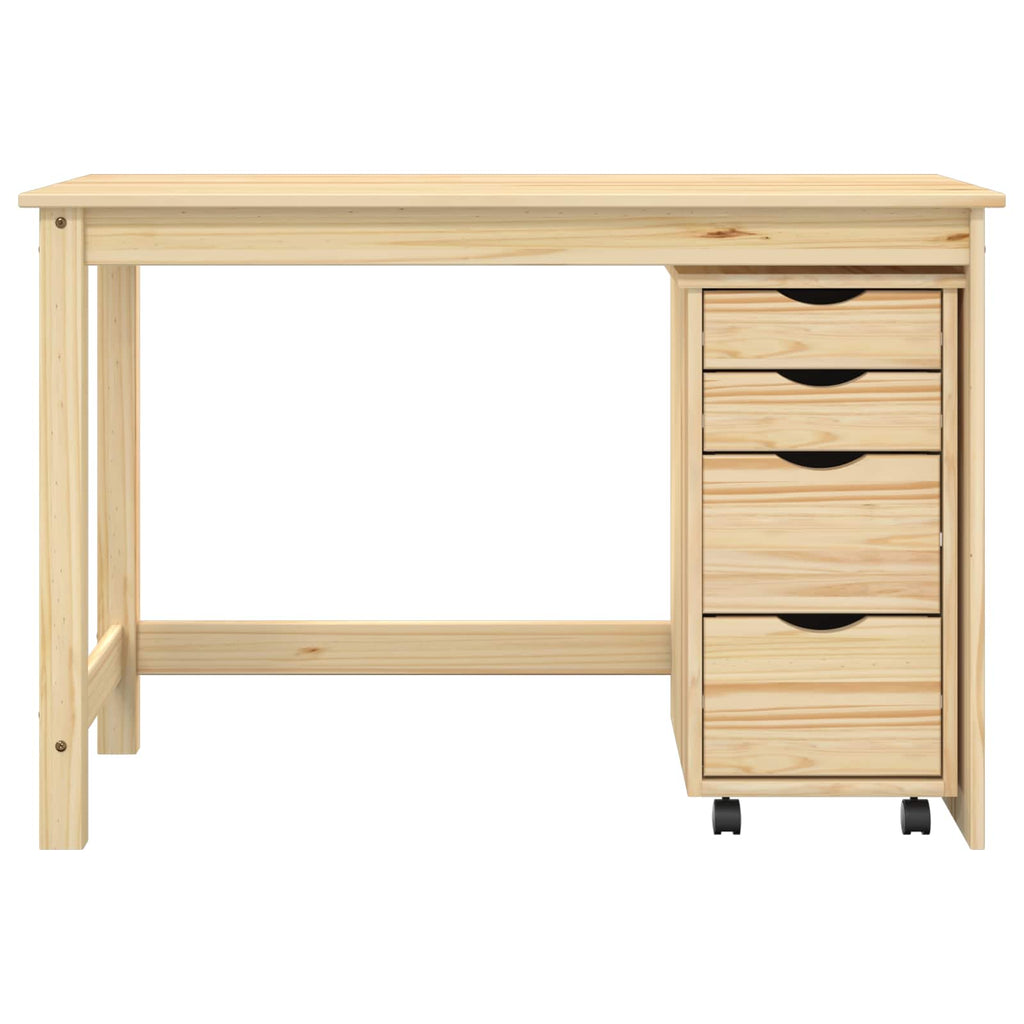 Desk und Rolling Cabinet Set MOSS 2 pcs Braun