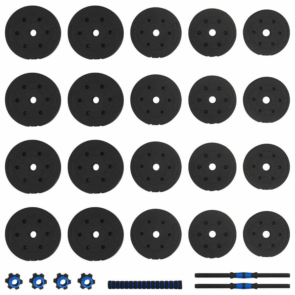 2-in-1 Hantelset 40kg Schwarz und Blau Zement und Eisensand