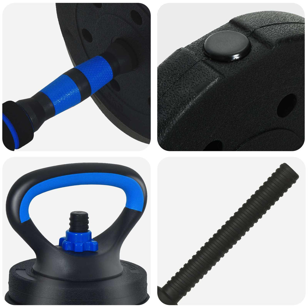 4-in-1 Hantelset 40kg Schwarz und Blau Zement und Eisensand