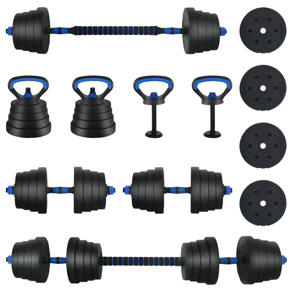 4-in-1 Hantelset 40kg Schwarz und Blau Zement und Eisensand