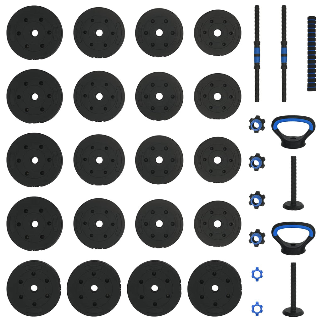 4-in-1 Hantelset 40kg Schwarz und Blau Zement und Eisensand