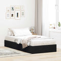 Ottoman Bettgestell mit Speicher Schwarz 90 x 190 cm Samt