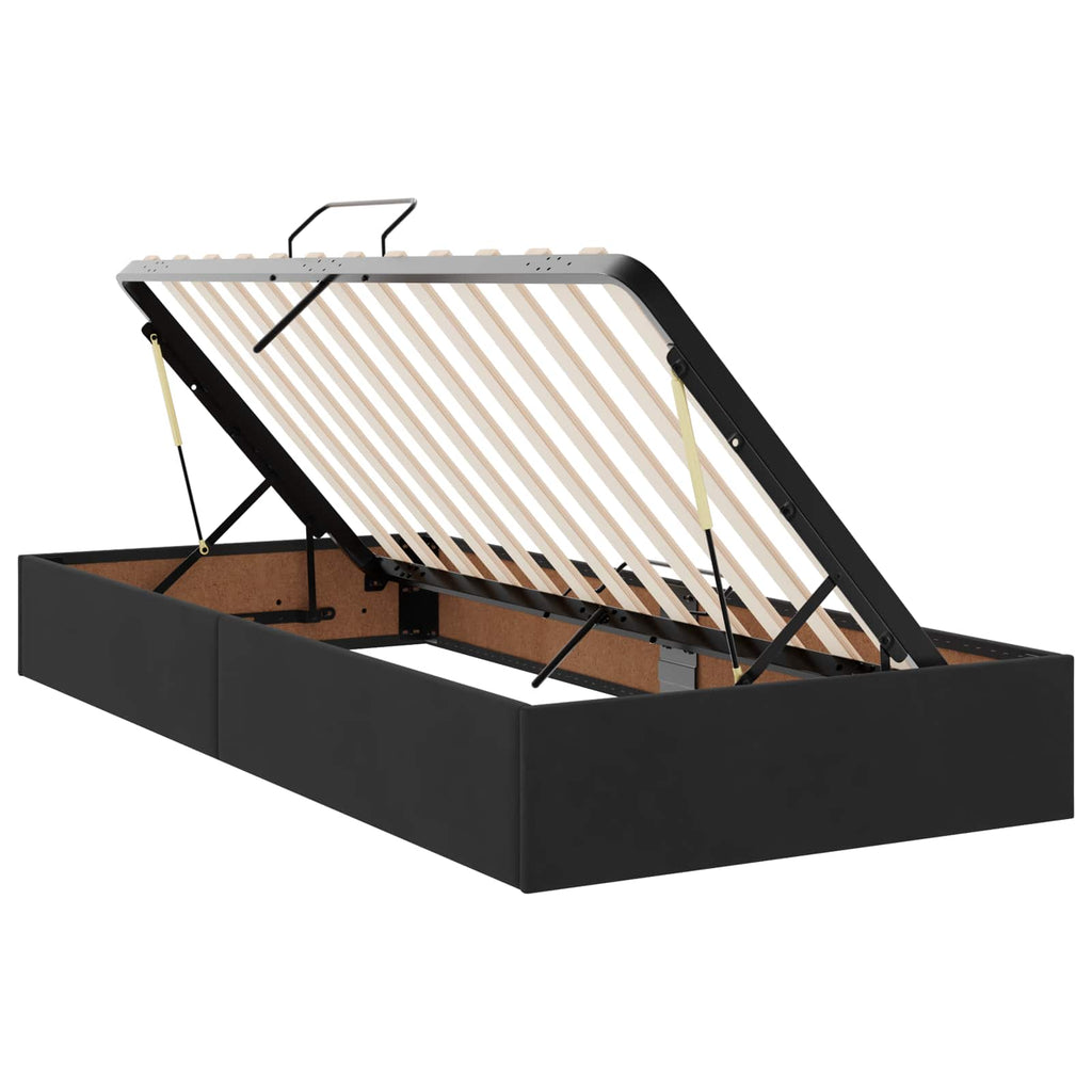 Ottoman Bettgestell mit Speicher Schwarz 90 x 190 cm Samt