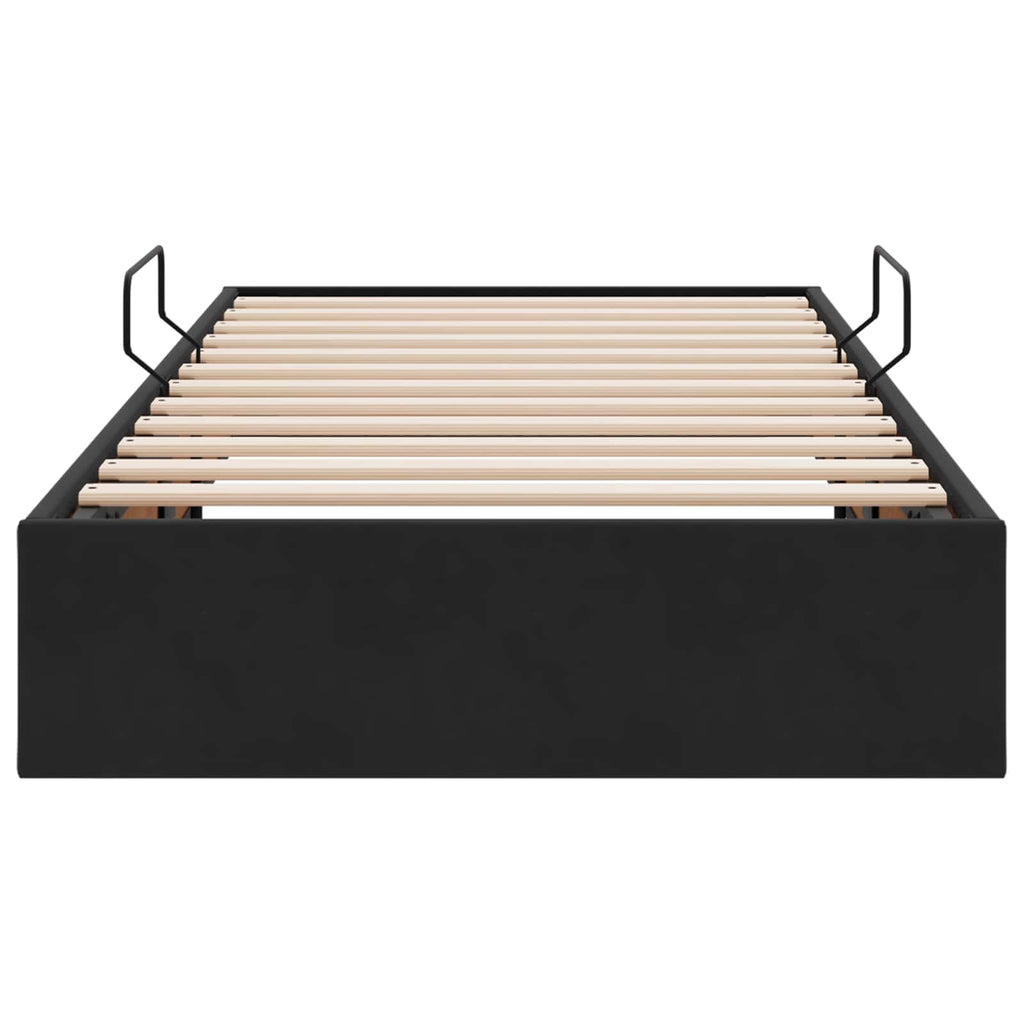 Ottoman Bettgestell mit Speicher Schwarz 90 x 190 cm Samt