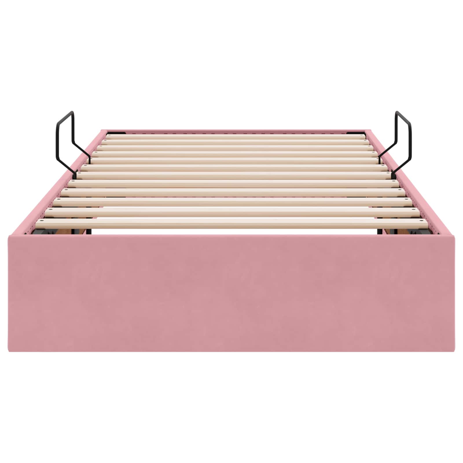 Ottoman Bettgestell mit Speicher Rosa 90 x 190 cm Samt