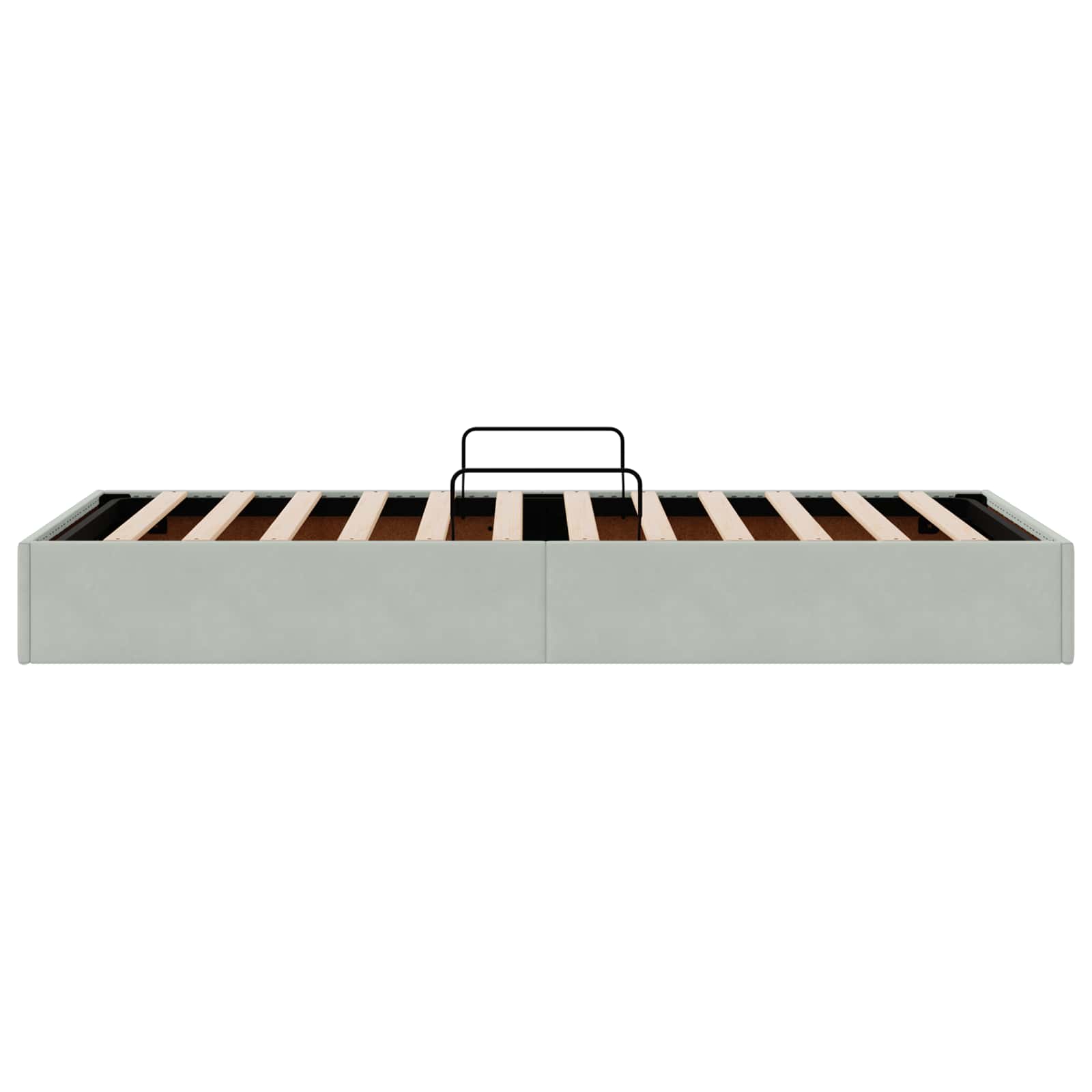 Ottoman Bettgestell mit Speicher Hellgrau 90 x 200 cm Samt