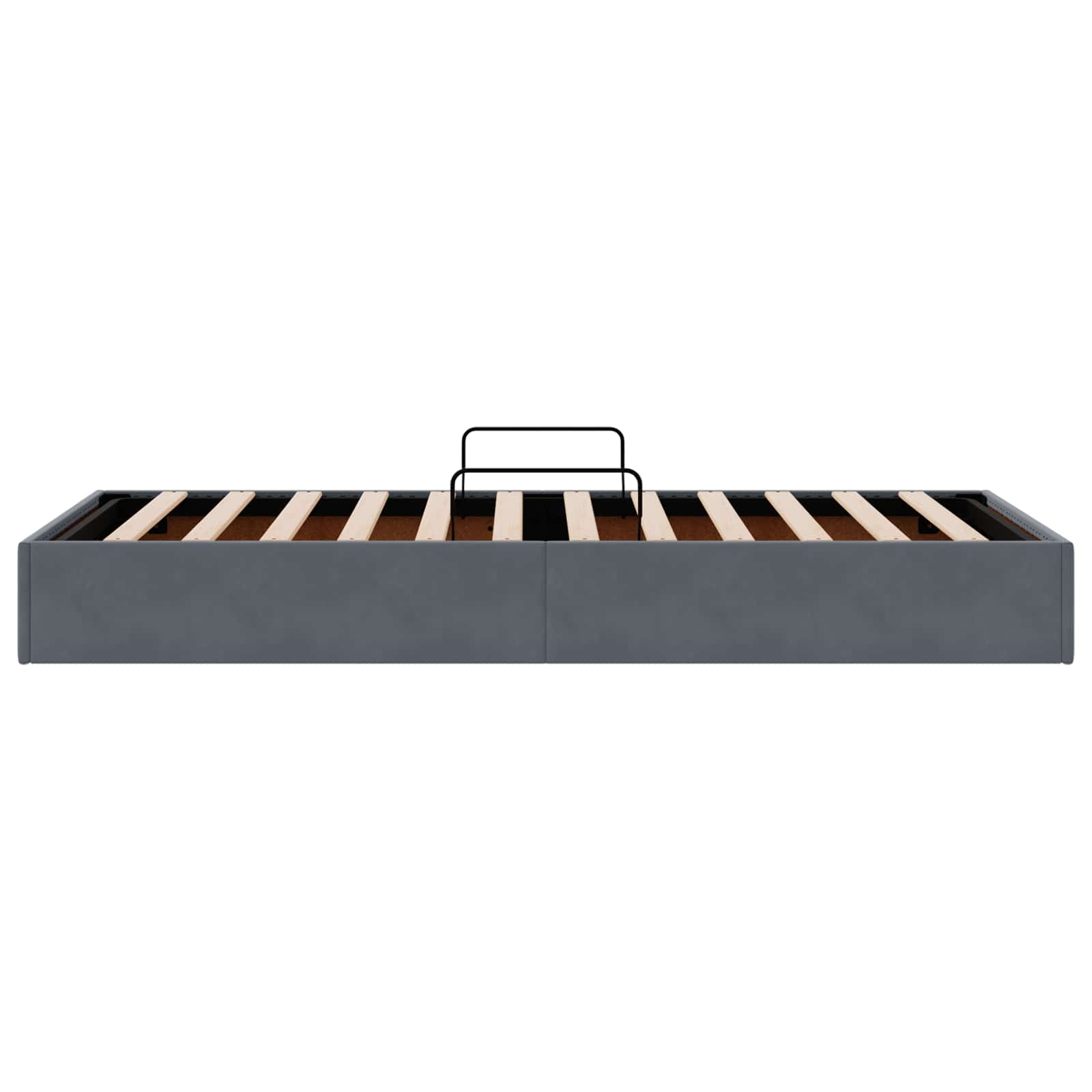 Ottoman Bettgestell mit Speicher Dunkelgrau 90 x 200 cm Samt