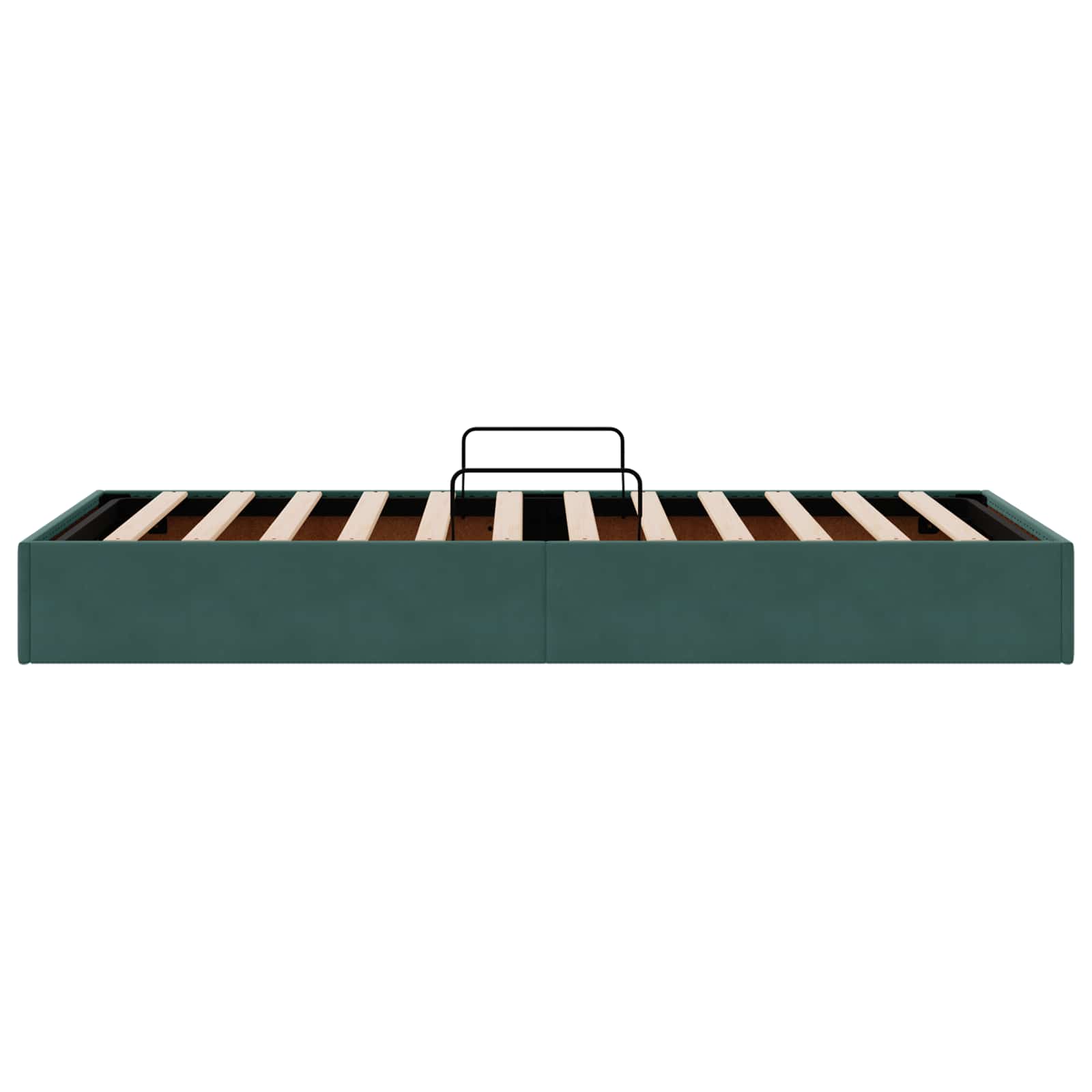 Ottoman Bettgestell mit Speicher Dunkelgrün 90 x 200 cm Samt